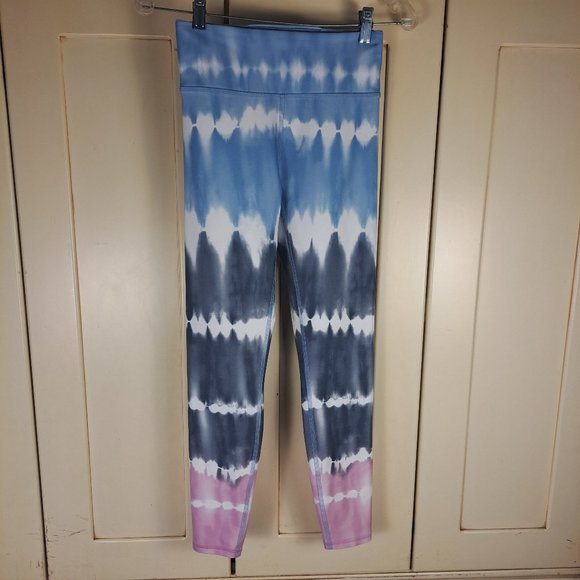 Wildfox Women's Blue Pink Gray Tie Dye Ombre Leggings Sz Small - Picture 1 of 8